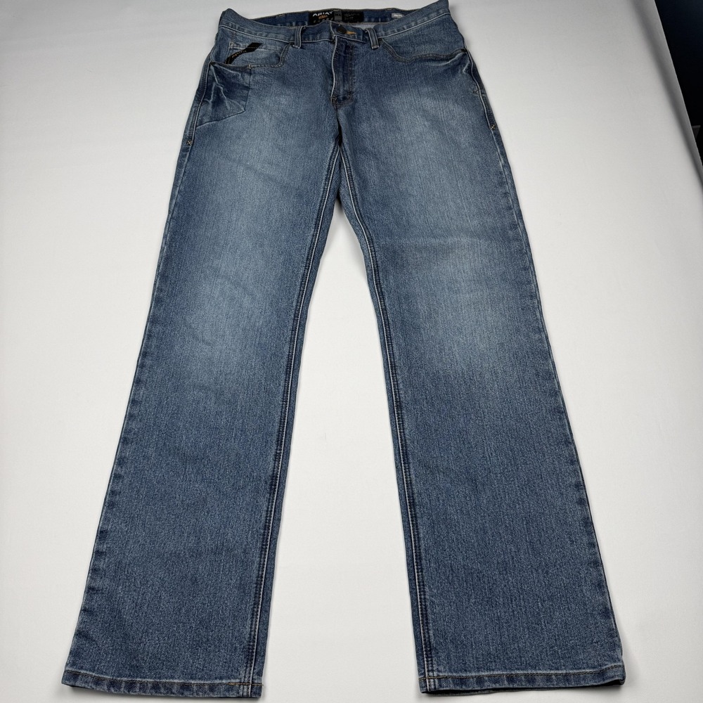 Ariat Rebar M4 Relaxed Boot Jeans Mens 32x34 Blue Medium Wash Denim Workwear